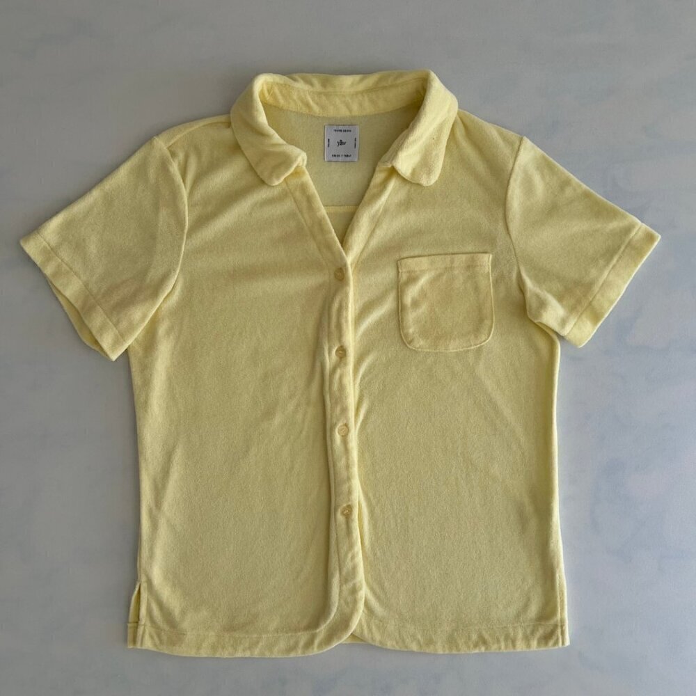Yllw The Label Cotton Button Down Towel Short Sleeve Shirt